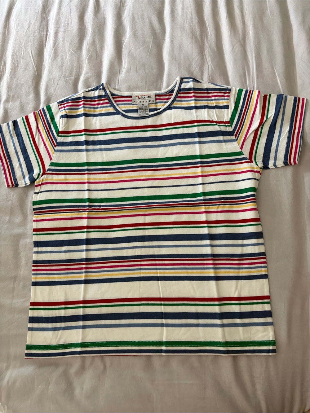 Vintage Talbots Striped Petites Crewneck Tee. New without tag